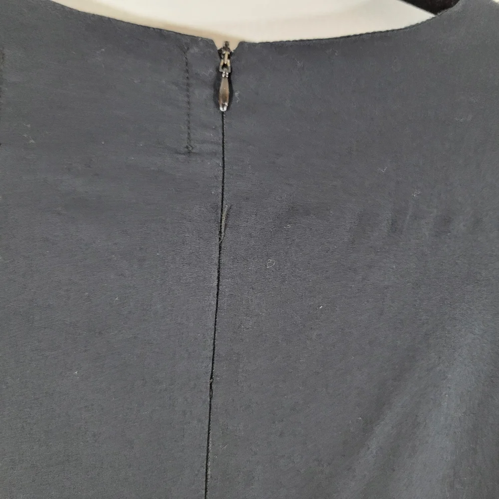 Vintage NIZA black cotton geometric shape sleeveless sheath dress - Picture 12 of 13